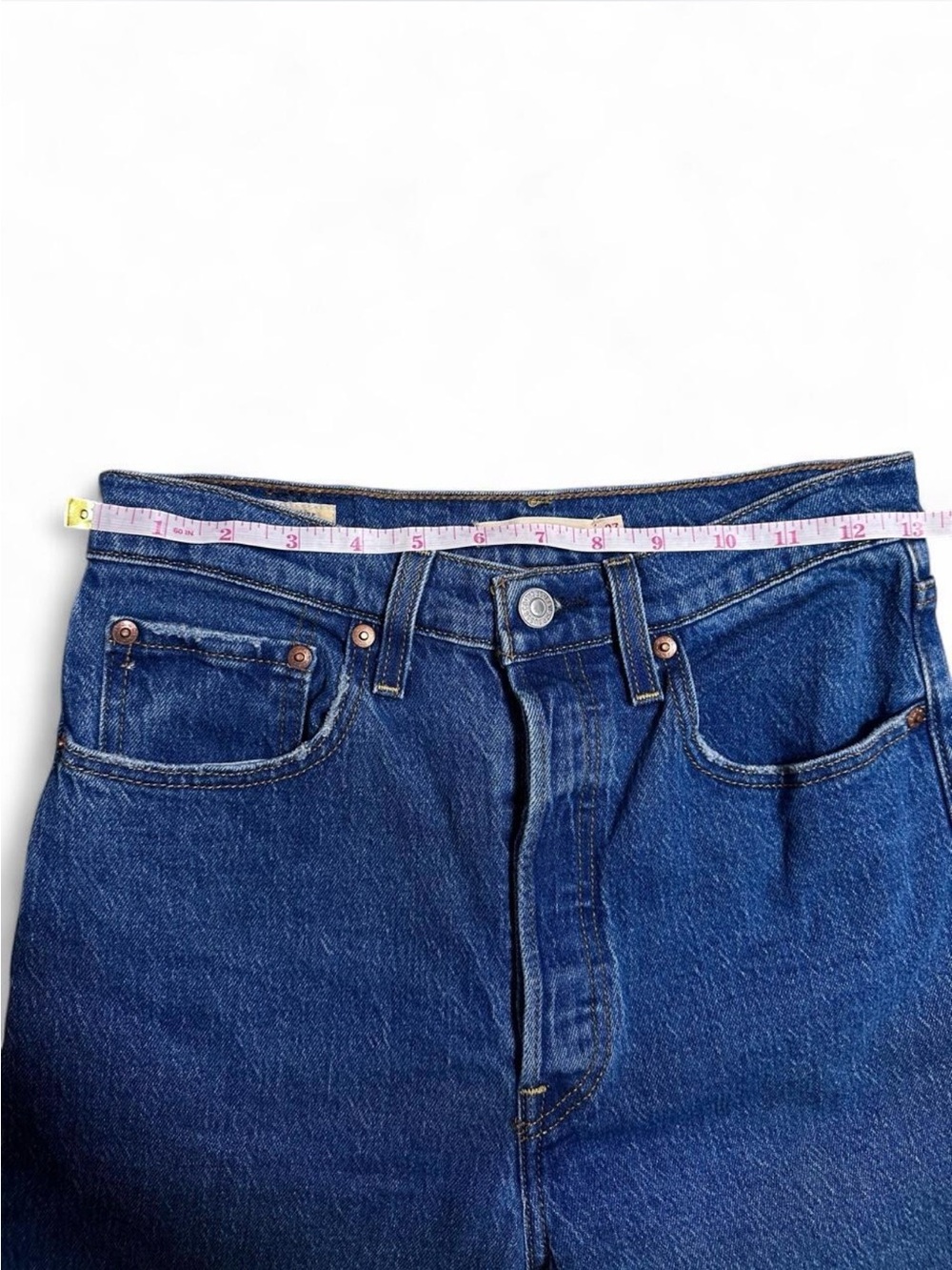 Vintage 90s Style Levi’s Premium High-Rise Straight Leg Blue Denim Jeans Cotton - Picture 5 of 8